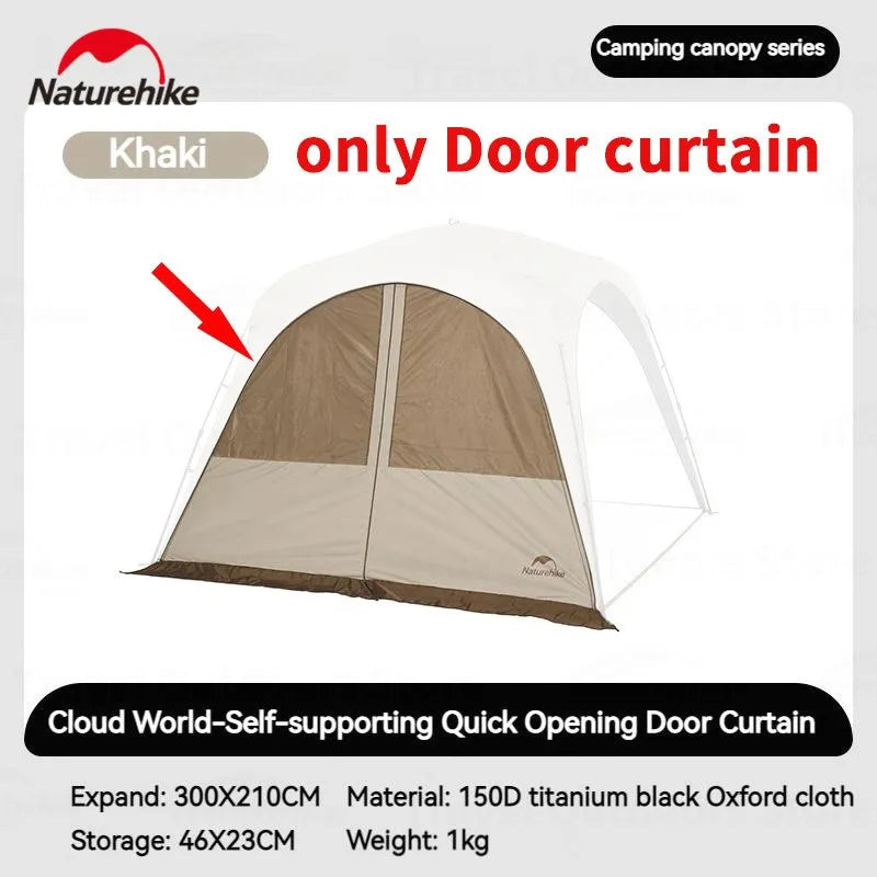 Naturehike Awning 10㎡ camping Tarp Shelter Canopy Quickly open 4 Persons Large Shade  Titanium Vinyl Black UPF50+ Waterproof