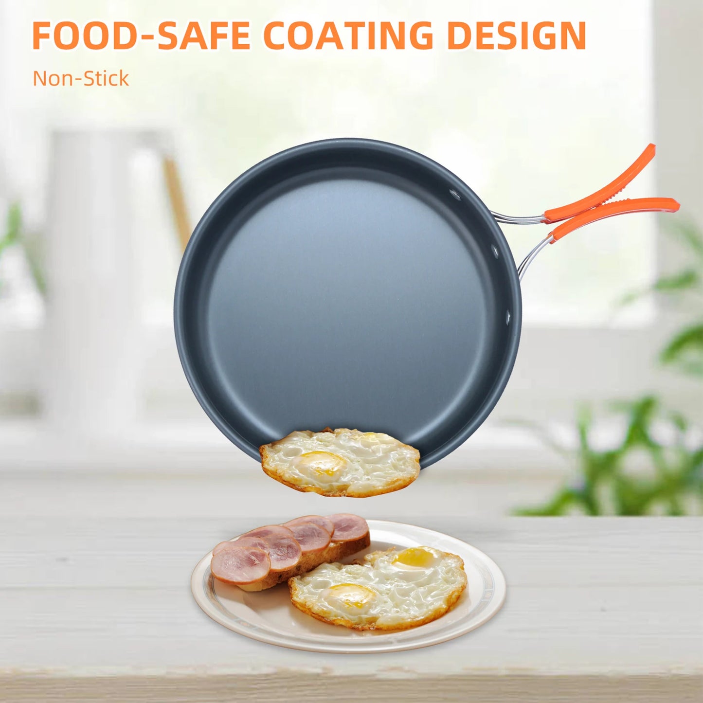 Outdoor Camping Cookware Set Portable Picnic Tableware Frying Pan Soup Pot Kettle Plate Knives Spoons Forks