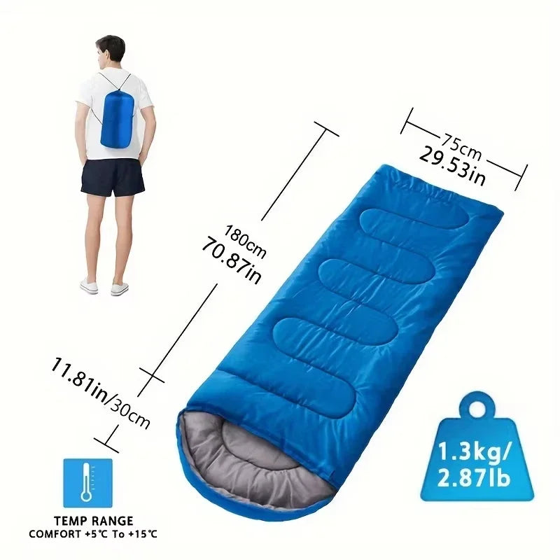 Camping Envelope Sleeping Bag Winter Outdoor Camping Adult Sleeping Bag Travel Mountaineering Dirty Sleeping Bag Portable