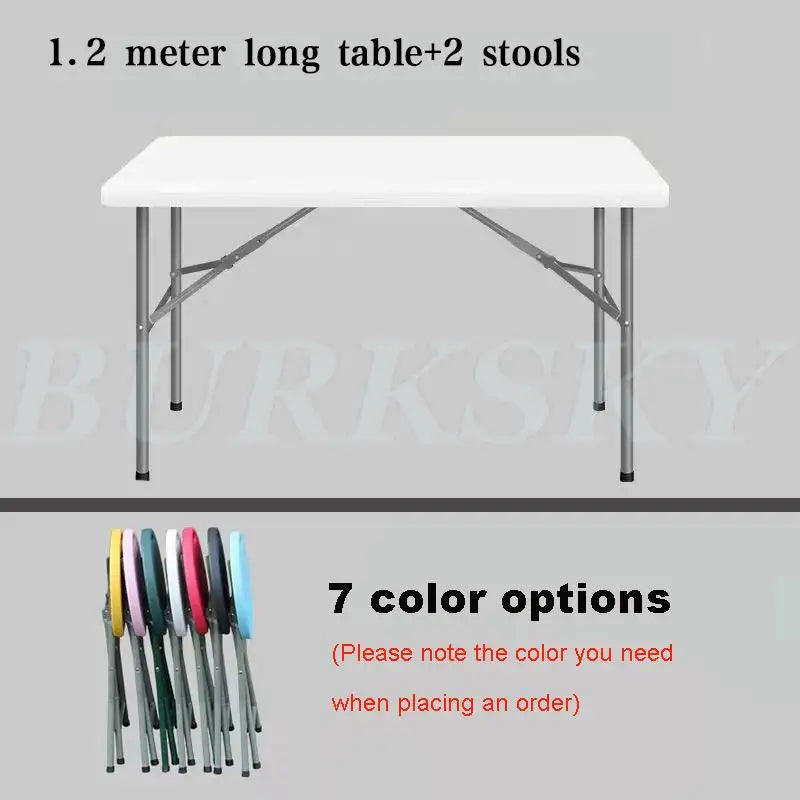 Portable Foldable Table with Handle, Camping Table, Outdoor and Indoor Furniture, Fold-in-Half Utility, Picnic and BBQ Party