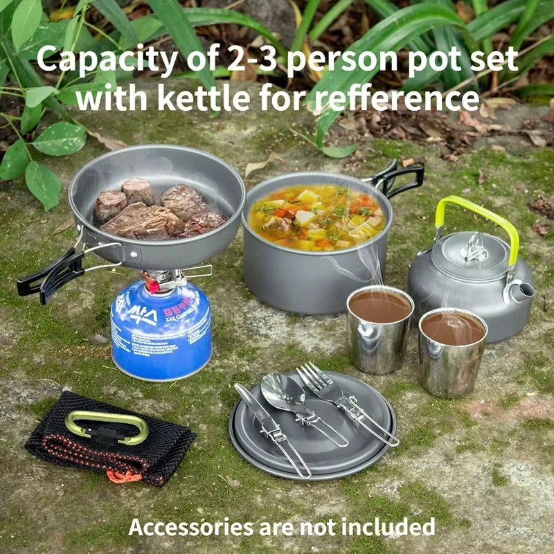 Lightweight and Portable Camping Cookware Set, Pot and Pan with Carrying Bag, Perfect for Outdoor Camping