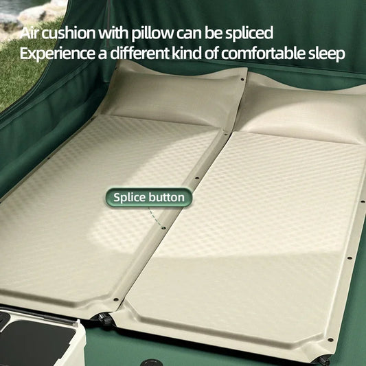 Outdoor Camping Automatic Inflatable Mattress Double Air Mattress Sleeping Pad Camping Moisture-proof Mat Air Cushion Moisture-p