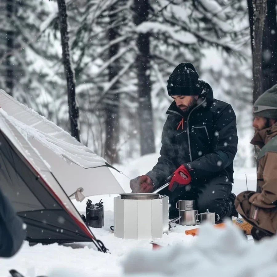 9/10/12 Plates Camping Stove Windscreen Folding Outdoor Stoves Windscreens Lightweight Windshield Heat Shield Picnic Tool