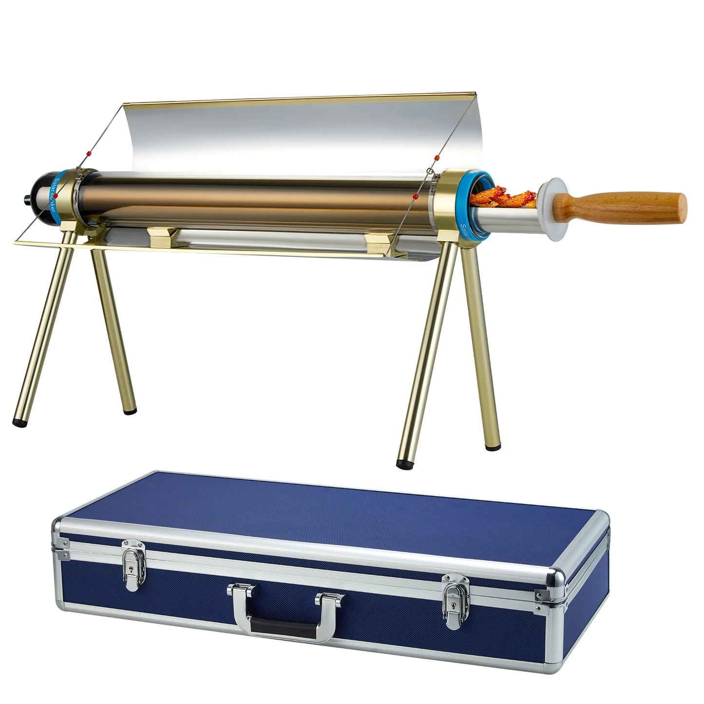 HELIOTEC Solar Cooker Oven BBQ Grill Portable Stove for Outdoor Camping and Traveling Picnics