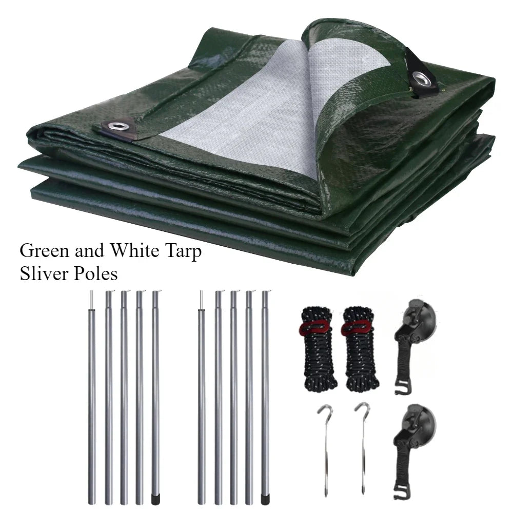 2/3/4/5M Car Side Awning with Pole Outdoor Camping Tent Tarp Waterproof Canopy Shade Sun Shelter