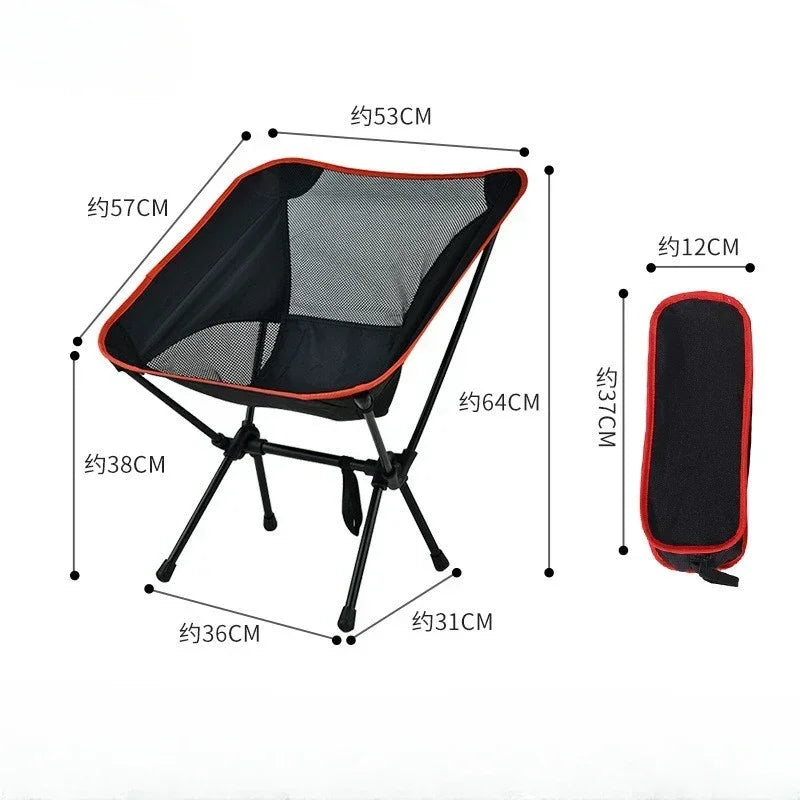 Outdoor Camping Chair Folding Moon Beach Chair Portable Leisure Travel BBQ Fishing Chairs Detachable Picnic Outdoor Furniture