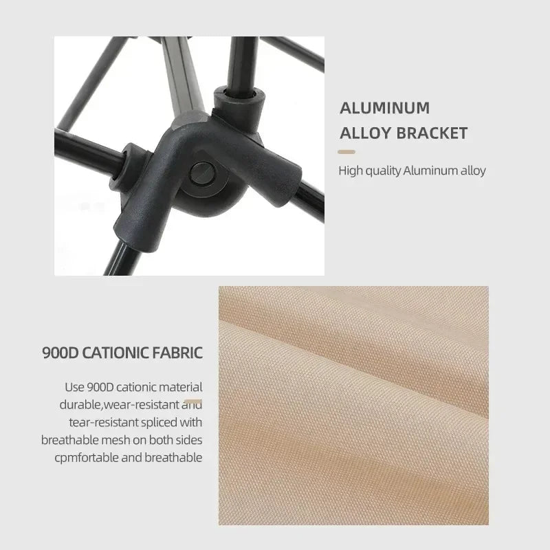 Outdoor Camping Chair Folding Moon Beach Chair Portable Leisure Travel BBQ Fishing Chairs Detachable Picnic Outdoor Furniture