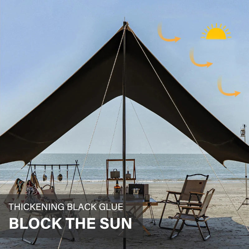 Camping awning waterproof picnic sunshade outdoor canopy awning portable waterproof anti-UV outdoor awning set outdoor supplies