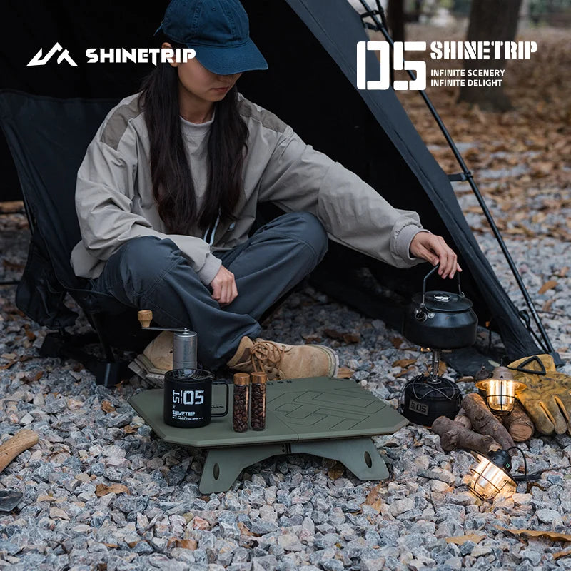 ShineTrip 05 Series Ultralight Dual Purpose Table Outdoor Camping Portable Table Folding Abs Desktop and Aluminum Stand