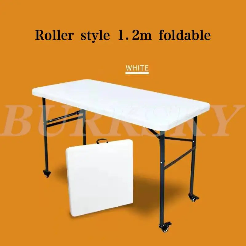 Portable Foldable Table with Handle, Camping Table, Outdoor and Indoor Furniture, Fold-in-Half Utility, Picnic and BBQ Party