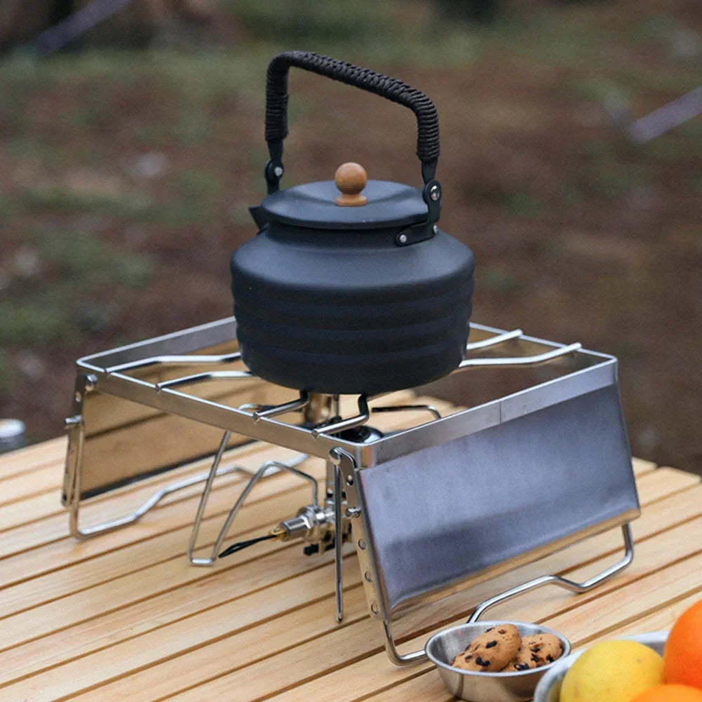 Multifunction Folding Campfire Grill Stand Tourism Portable Camping Grill Grate Outdoor Cookware Grill Windproof Firewood Stove