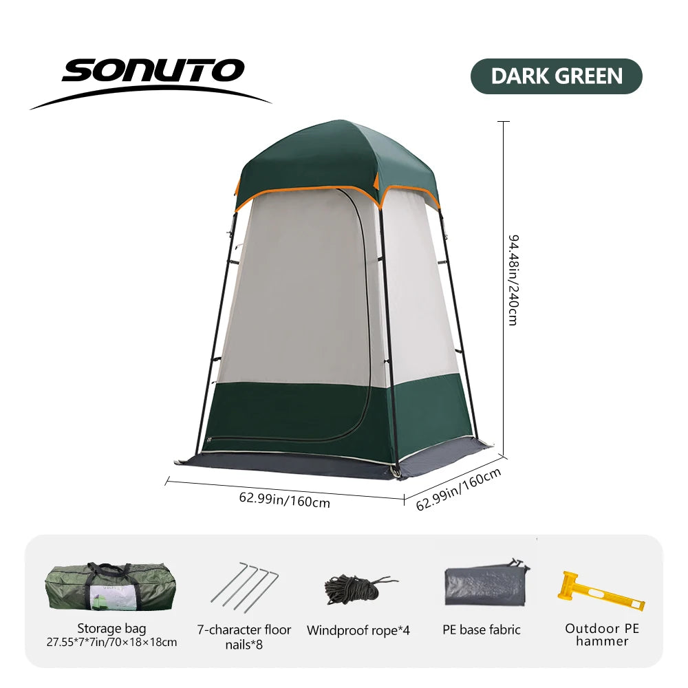 Portable Shower Tent for Outdoor Bathing Camping Toilet Pop-Up Privacy Shelter Beach Dressing Room Waterproof Lightweight WC