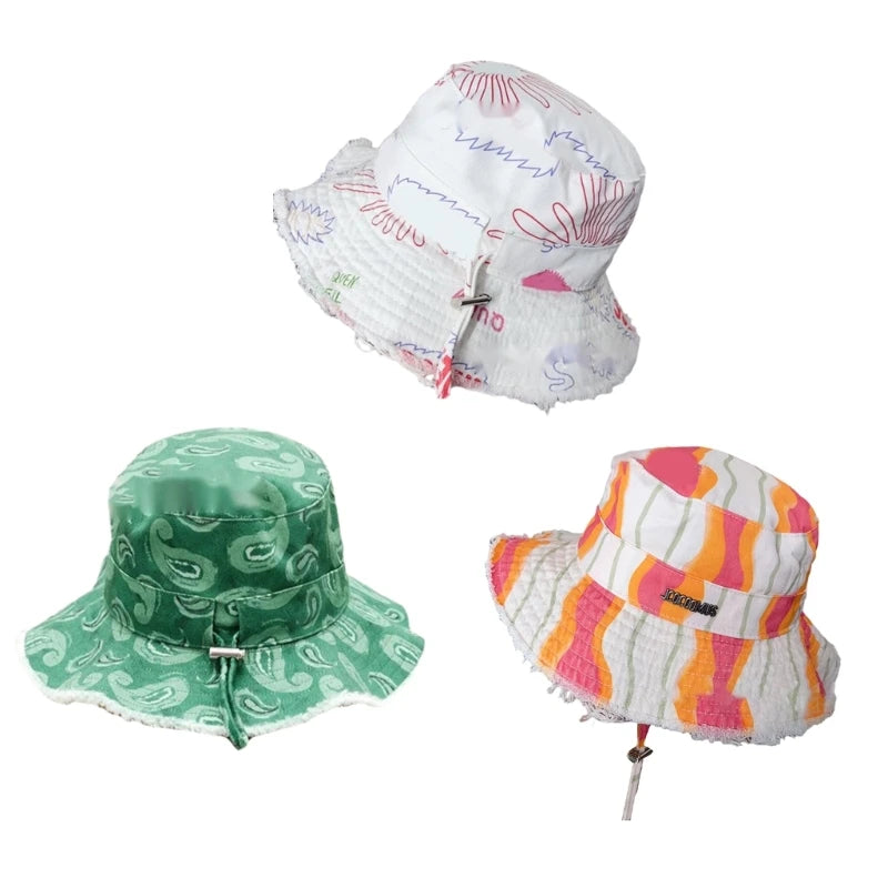 Fishing Hat Wide Brim Cover Sunshade Summer Must Have Item Colorful Painting Drop Shipping