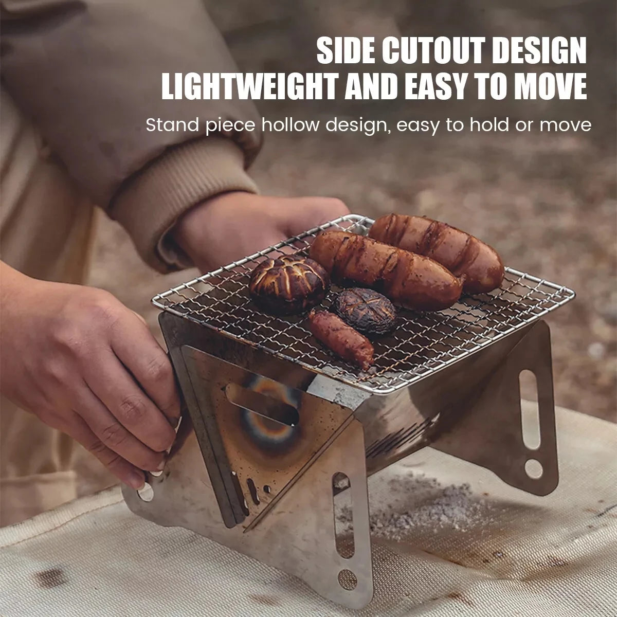 304 Barbecue Stove Household Barbecue Grill Mini brazier folding BBQ grill Charcoal Courtyard BBQ Portable Fire stove with Grill