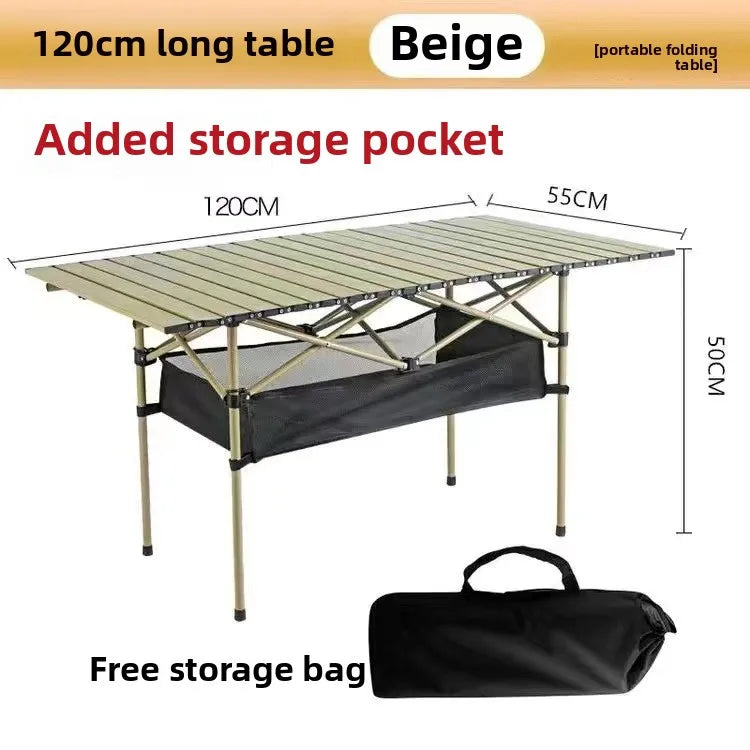 Outdoor Picnic Folding Desk Easy To Install Portable Camping Barbecue Table Sturdy Durable Egg Roll Tables Beach Leisure Desks