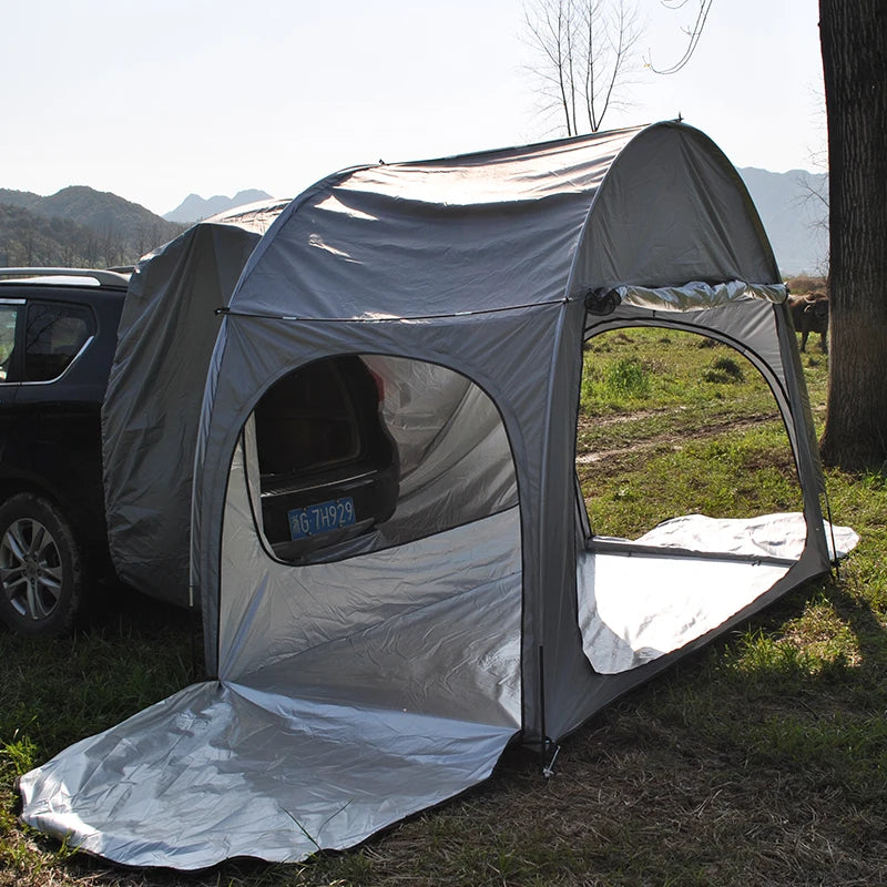 Car Rear Tent with Floor, SUV Back Tent Stand, Freely Hatchback Tent, Generous Vertical Height, Reliable in All Elements