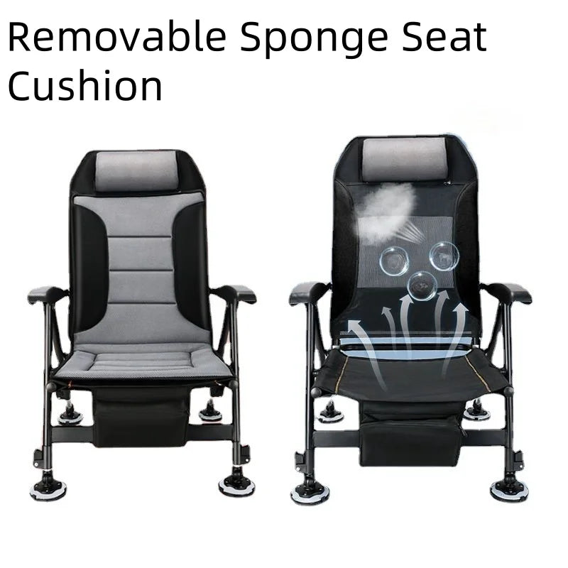 Outdoor Retractable Fishing Chair Portable Fishing Chair With Adjustable Stool Folding Camping Chair Fishing Equipment