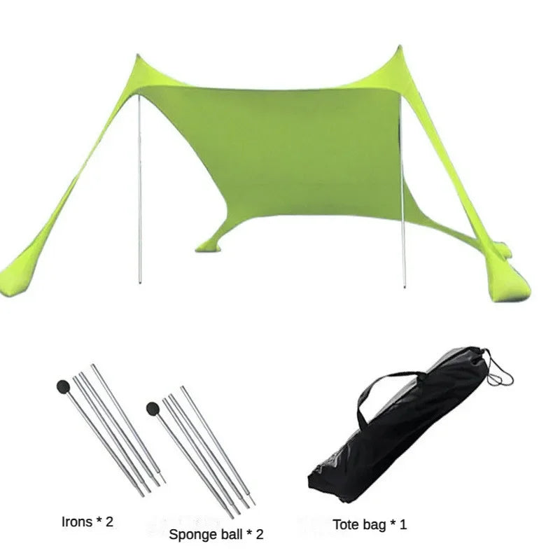 Home Beach Awning Outdoor Camping Sun Shade UV Protection Portable Windproof Beach Canopy with Storage Bag Camping Accessories
