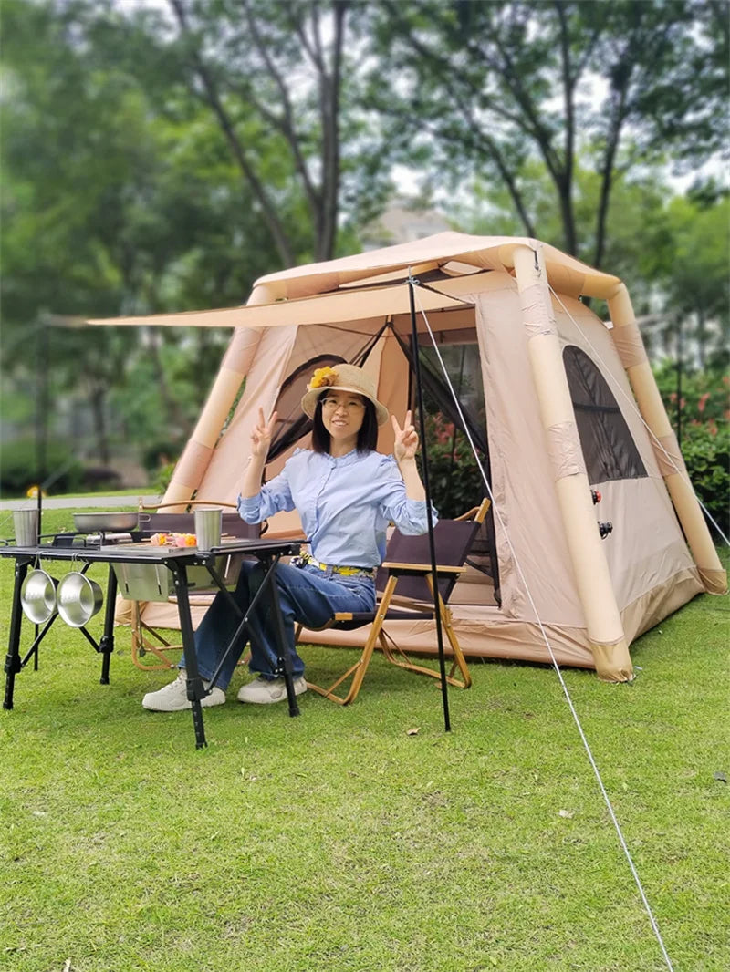 Lohascamping Camping Air Tent for 4-6 people Large Area Waterproof Air shelter Dome tent Family Hiking Traveling inflatable One