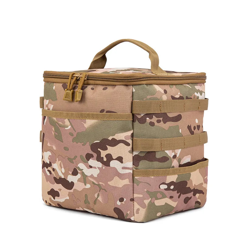 Camping Storage Bag Picnic Basket Large Capacity Outdoor Camping Lamps Gas Stove Gas Canister Pot Carry Bag Storage Picnic Bag