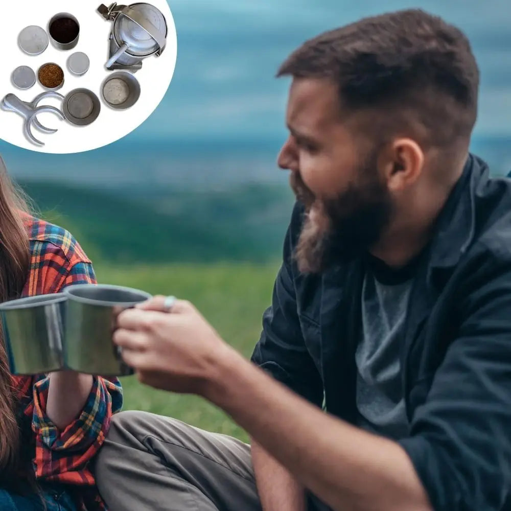 Reusable Extra RARE Collectors Camping Coffee Easy To Clean Multipurpose Camp Cookware Maker Set Portable with Camp Pot Cups