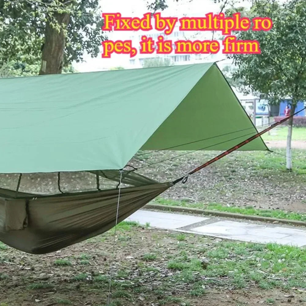 Camping Hammock Mosquito Proof Sunshade Hammock With Mosquito Net&Rainfly Tent Tarp Package Portable Outdoor Camping Hammock