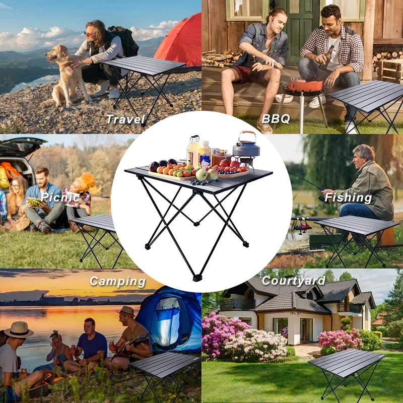 Folding Outdoor Camping Table Ultra Light Foldable Egg Roll Camp Table Portable Picnic Barbecue Desk Simple Small Fishing Tables