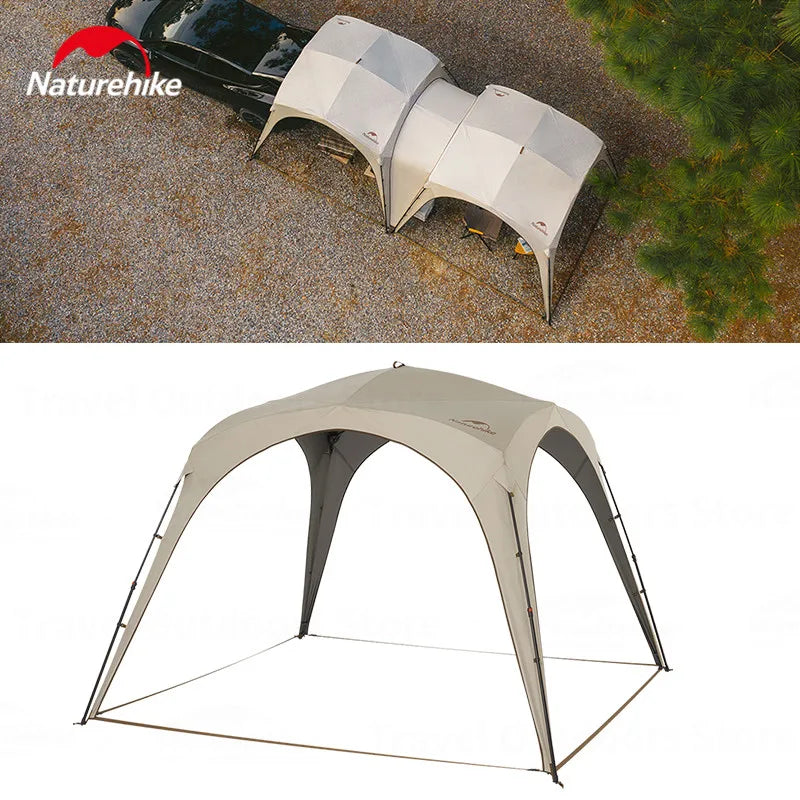 Naturehike Awning 10㎡ camping Tarp Shelter Canopy Quickly open 4 Persons Large Shade  Titanium Vinyl Black UPF50+ Waterproof