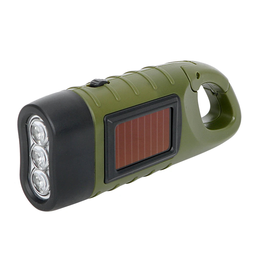 For Outdoor Camping Mountaineering Solar Power Portable Tent Light LED Flashlight Hand Crank Dynamo Torch Lantern