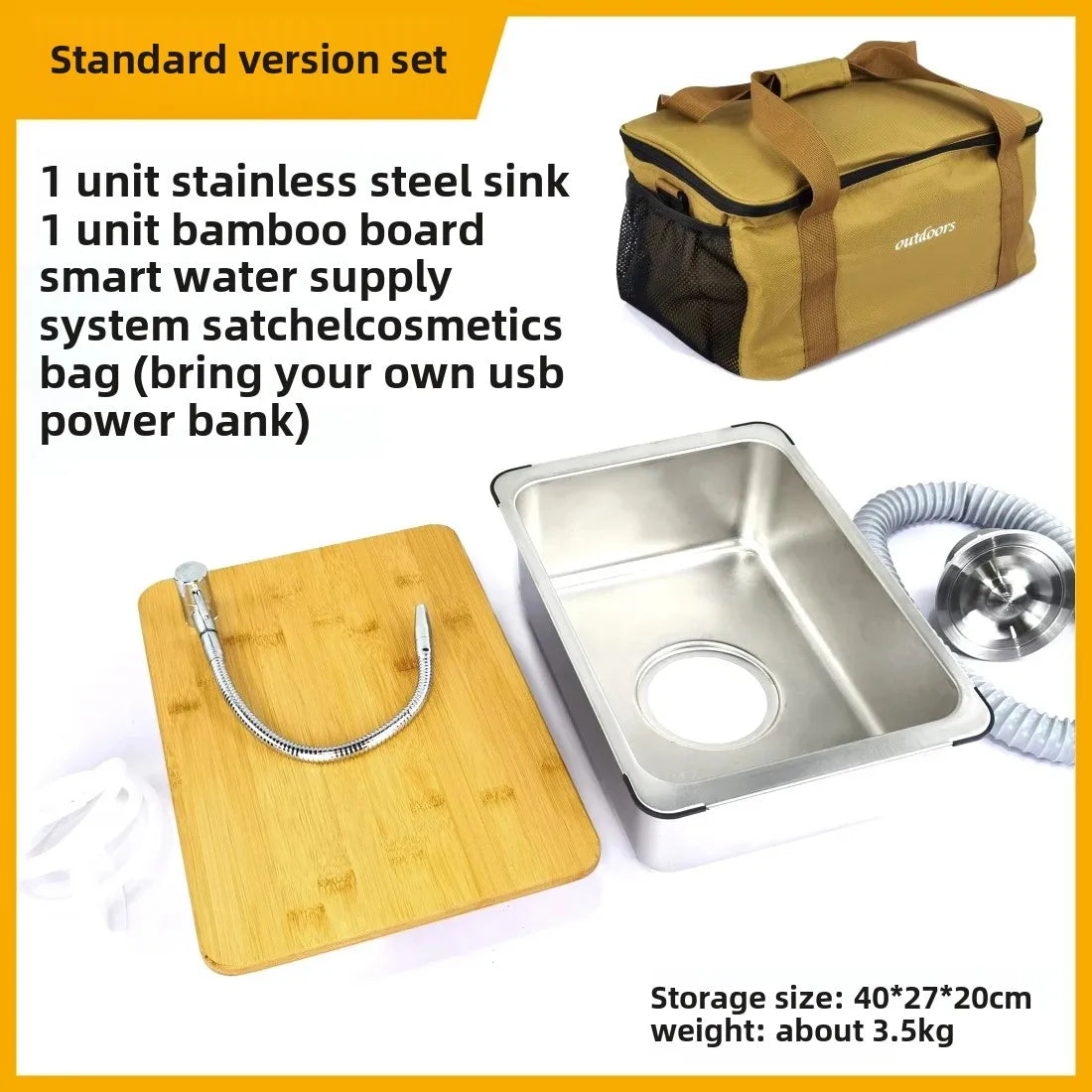 Outdoor IGT Camping Table, Kitchen, Zebra Unit, Sink Module Combination, Faucet, Vegetable Washbasin