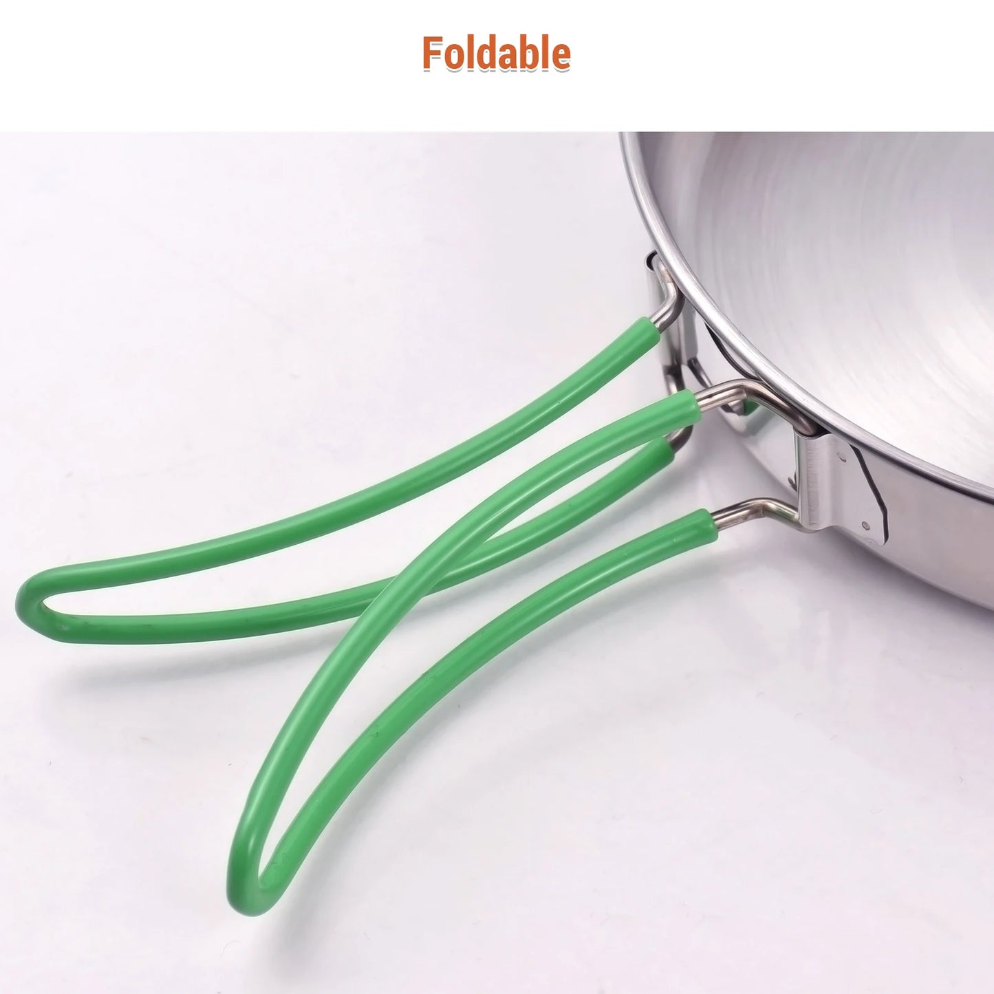 Collapsible Camping Cookware Stainless Steel for 1-2 People Cooking Pot Frying Pan Suitable for All Stove Types Lightweight