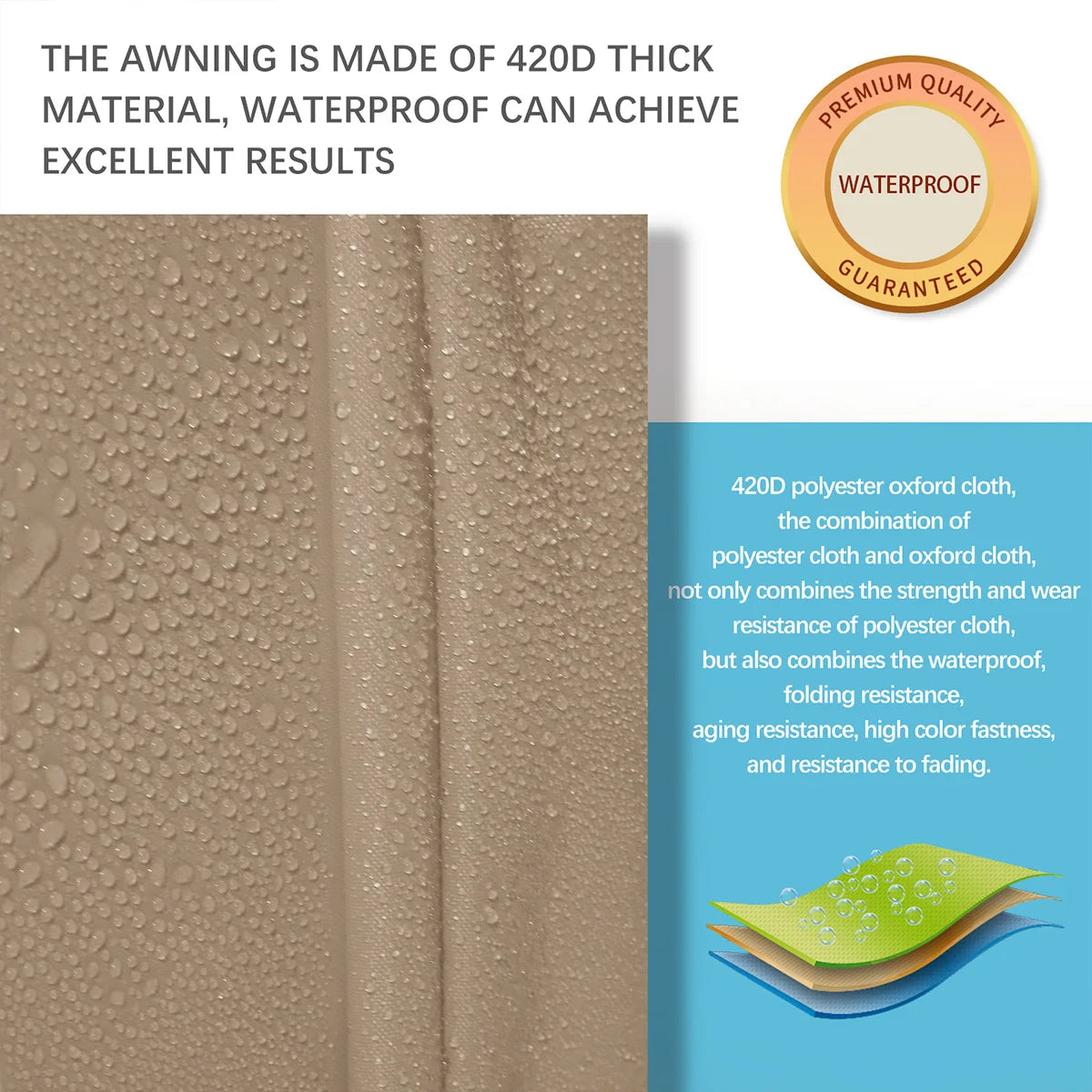 3x4x5M 5x5x7.1M Garden Sun Shade Sail Waterproof Anti-UV Triangle Shade Canvas Outdoor Camping Awning Courtyard Pool Shade