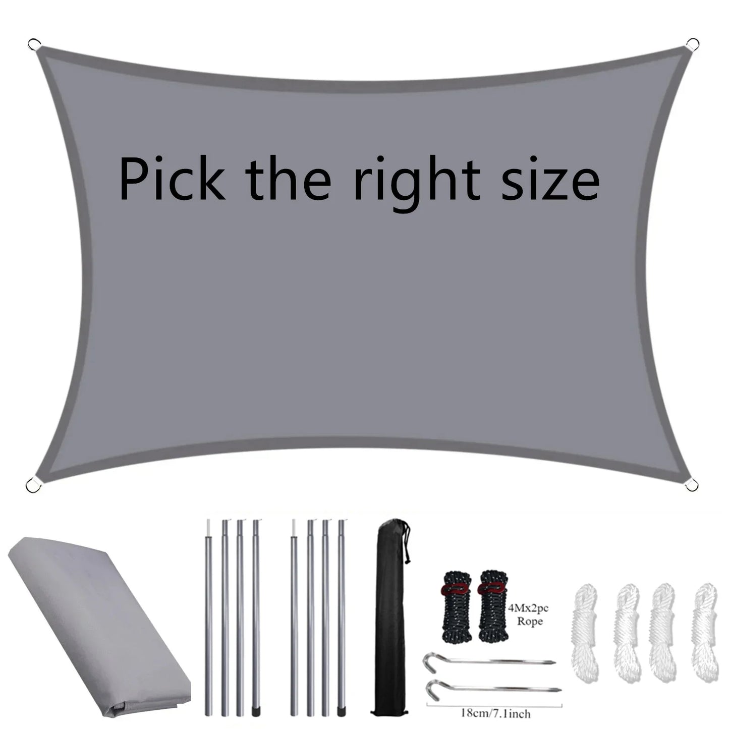 Retractable Car Awning Camper Truck Camping Side Tent Shade Water Resistant Shelter with 2M Tent Pole for Car/SUV/Truck/Van/Jeep