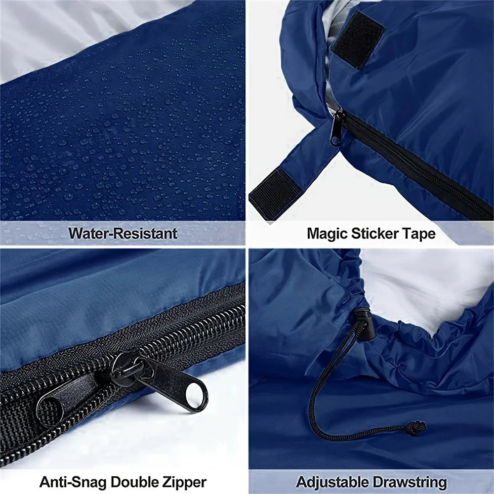 Lightweight Sleeping Bag For Adults - Synthetic Fiber Insulation, Pure Cotton Fabric, Suitable For Backpacking, Camping,
