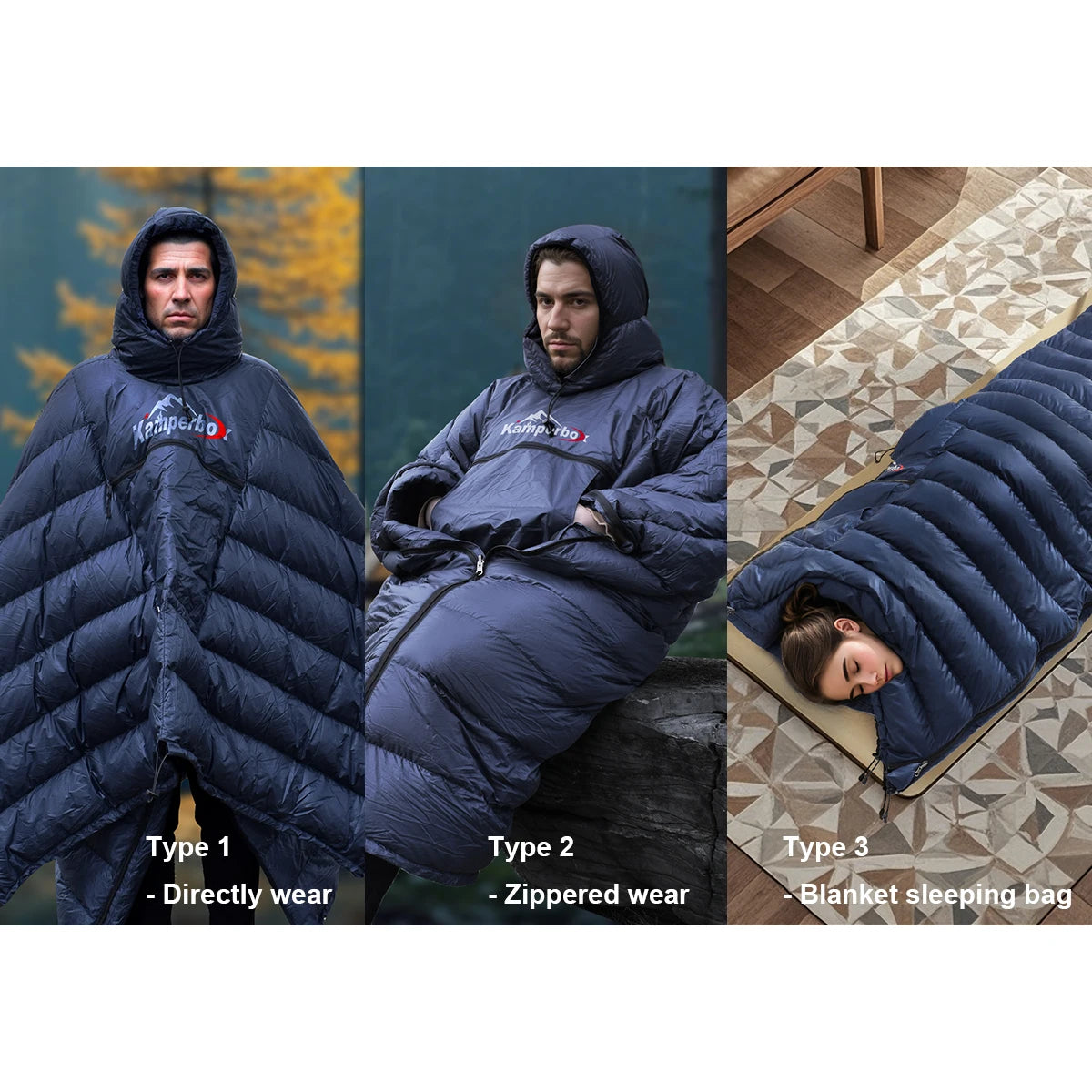 Outdoors Winter Sleeping Bag Blanket  Winter Sleeping Bag Camping Blanket Camping Poncho Synthetic  PC600 Hiking Warm Sleeping