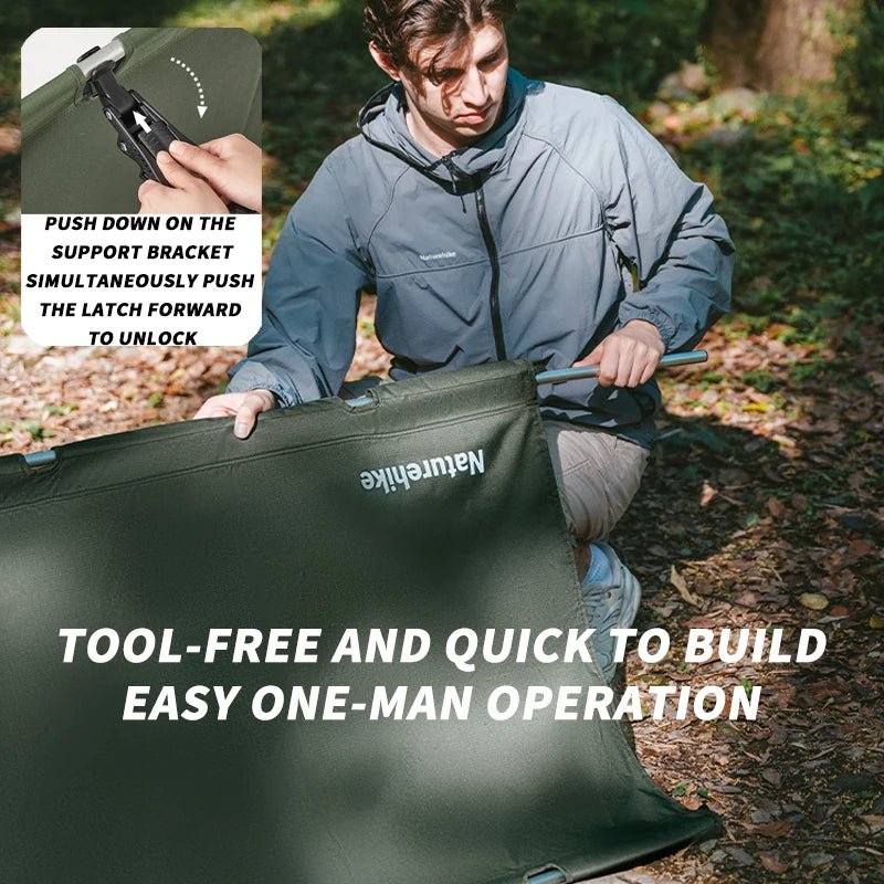 Naturehike Camping Cot Portable Folding Bed Outdoor Ultralight Compact Tent Sleeping Bed for Camping Travel Backpacking Hiking