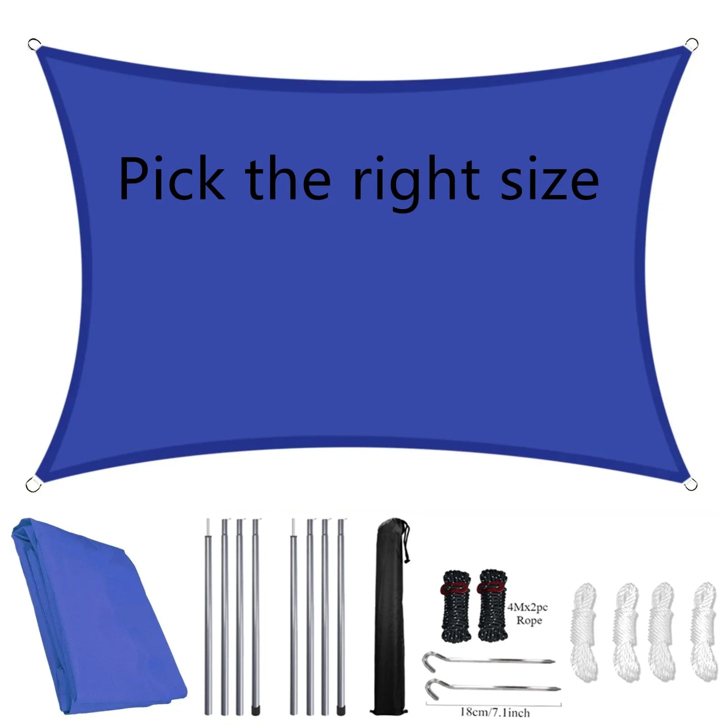 Retractable Car Awning Camper Truck Camping Side Tent Shade Water Resistant Shelter with 2M Tent Pole for Car/SUV/Truck/Van/Jeep