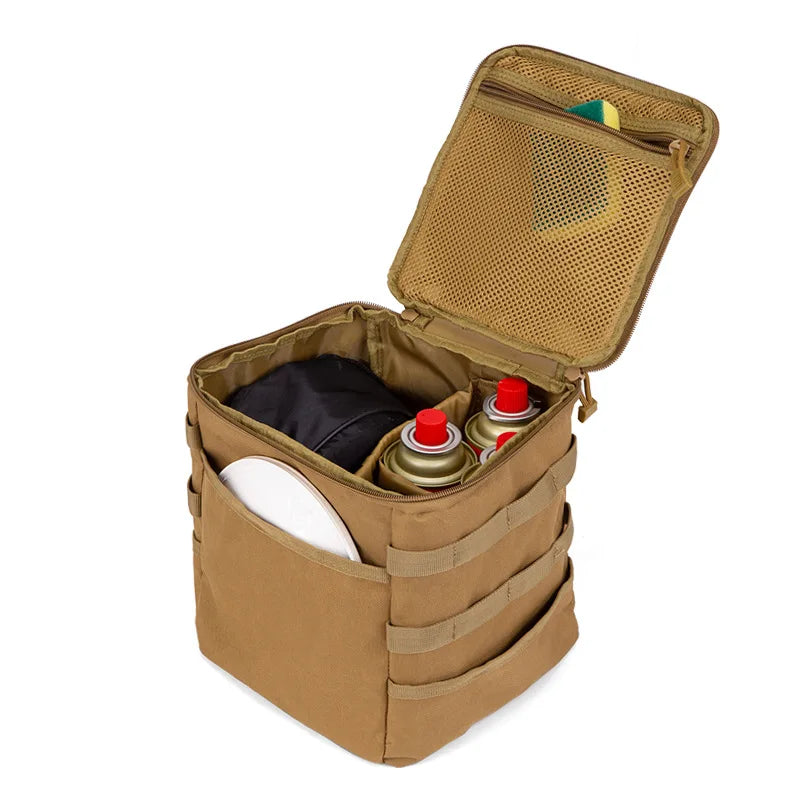 Camping Storage Bag Picnic Basket Large Capacity Outdoor Camping Lamps Gas Stove Gas Canister Pot Carry Bag Storage Picnic Bag