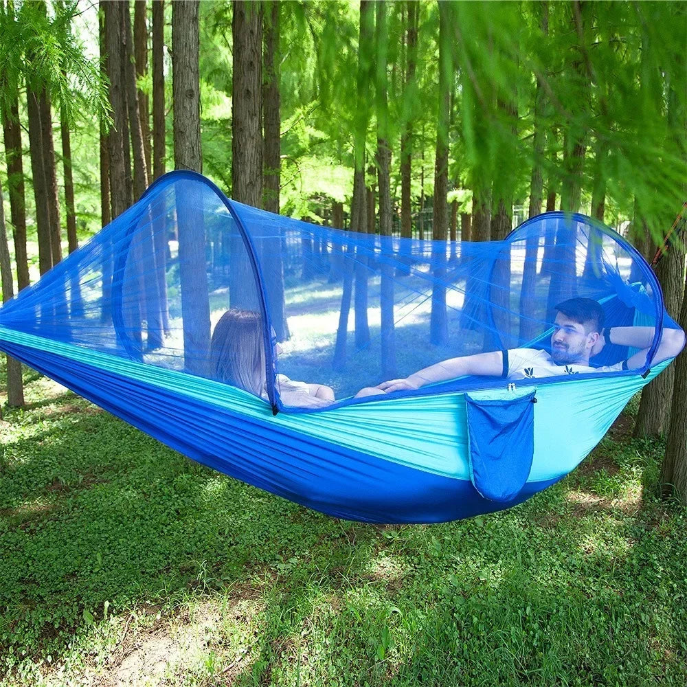 Hammock Sleep Swing Portable Net Outdoor Strength Parachute Fabric Hanging Camping Garden Hammock for Wilderness Camping on Foot