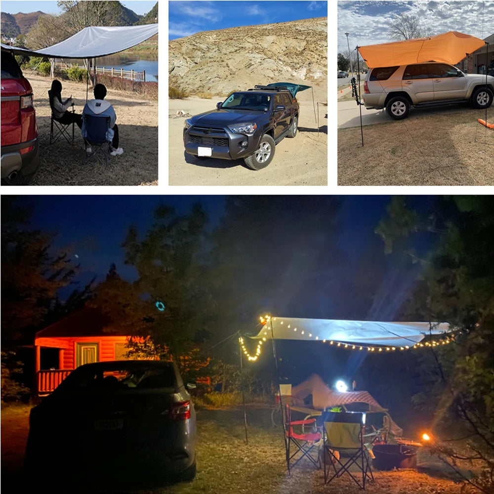 Car Shelter Shade Camping Side Car Roof Top Tent Awning Waterproof UV Portable Camping Tent Automobile Rooftop Rain Canopy