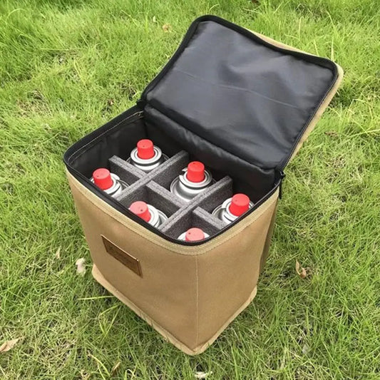 Outdoor Camping Storage Bags for 250g Cassette Furnace Gas Cylinders Organizer Bags Picnic Camp Propane Stove Utensils Handbags
