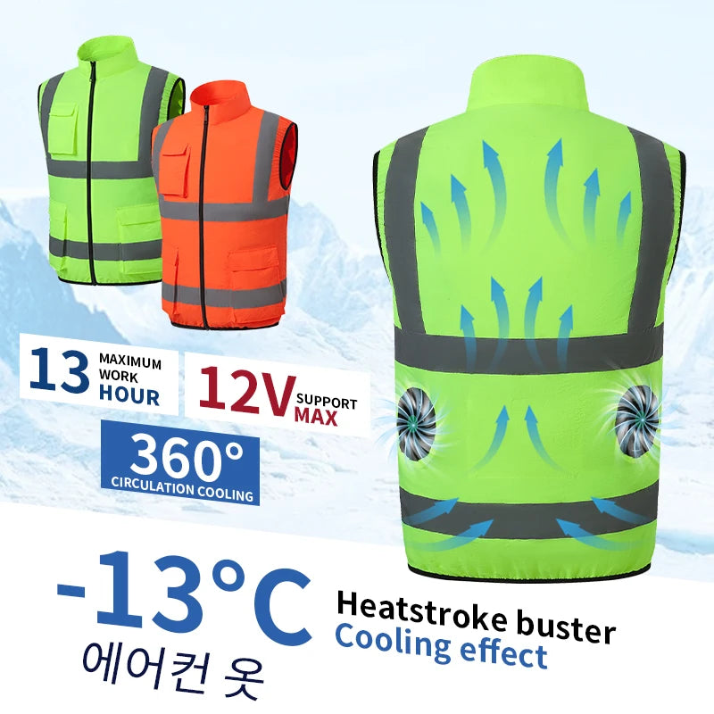 Air Conditioning Vest, Summer Outdoor Work Fan Vest, Cooling Clothing, Artificial Fan Coveralls, USB Fan Jacket