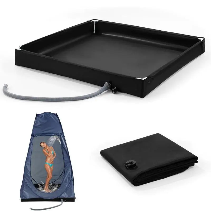 Shower Tent Base Camping Awning Shower Basin Portable Shower Pan outdoor Folding pets Shower Base Camping tent Accessories