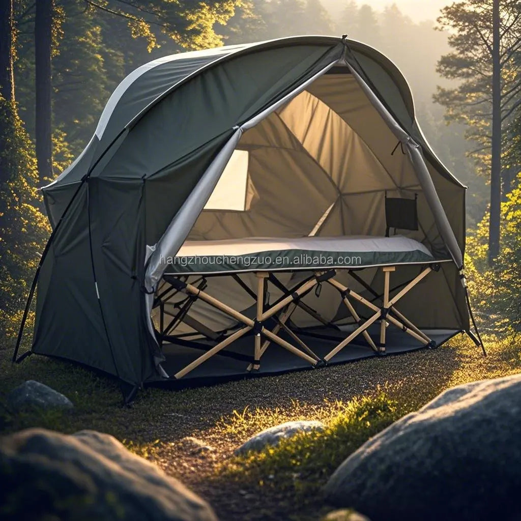 4-in-1 Camping Cot Tent, Foldable 1 Person Camping Tent, Tent Cot Folding Off the Ground Tent,Fishing Tent,Sleeping Bed Tent