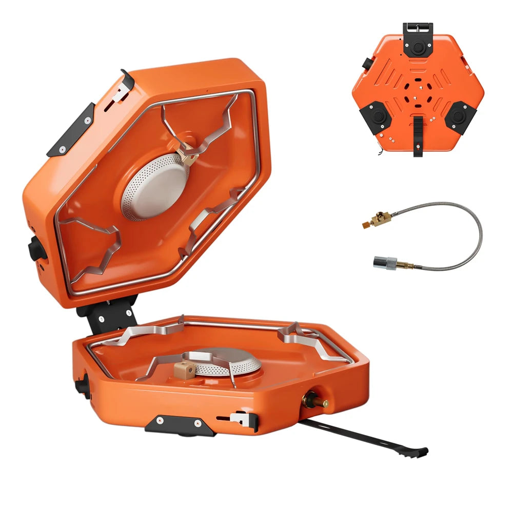 2 Burner Camping Stove with Carrying Bag, Portable Folding Gas Stove for Camping, Backpacking Camp Stove for Outdoor Cooking