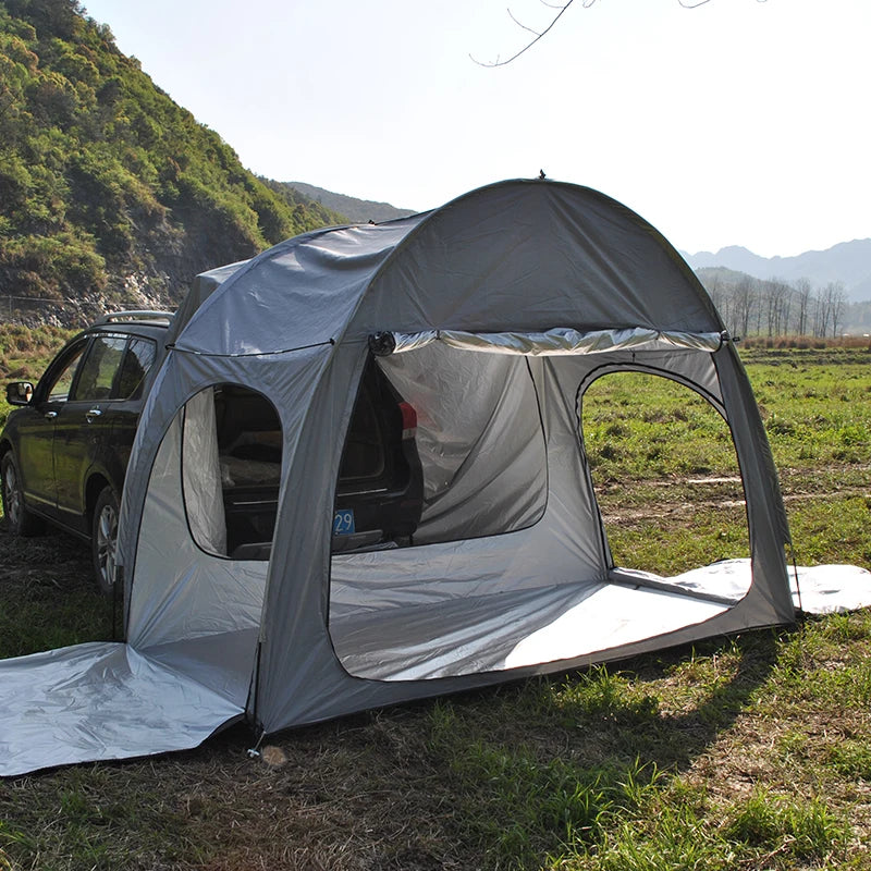 Car Rear Tent with Floor, SUV Back Tent Stand, Freely Hatchback Tent, Generous Vertical Height, Reliable in All Elements