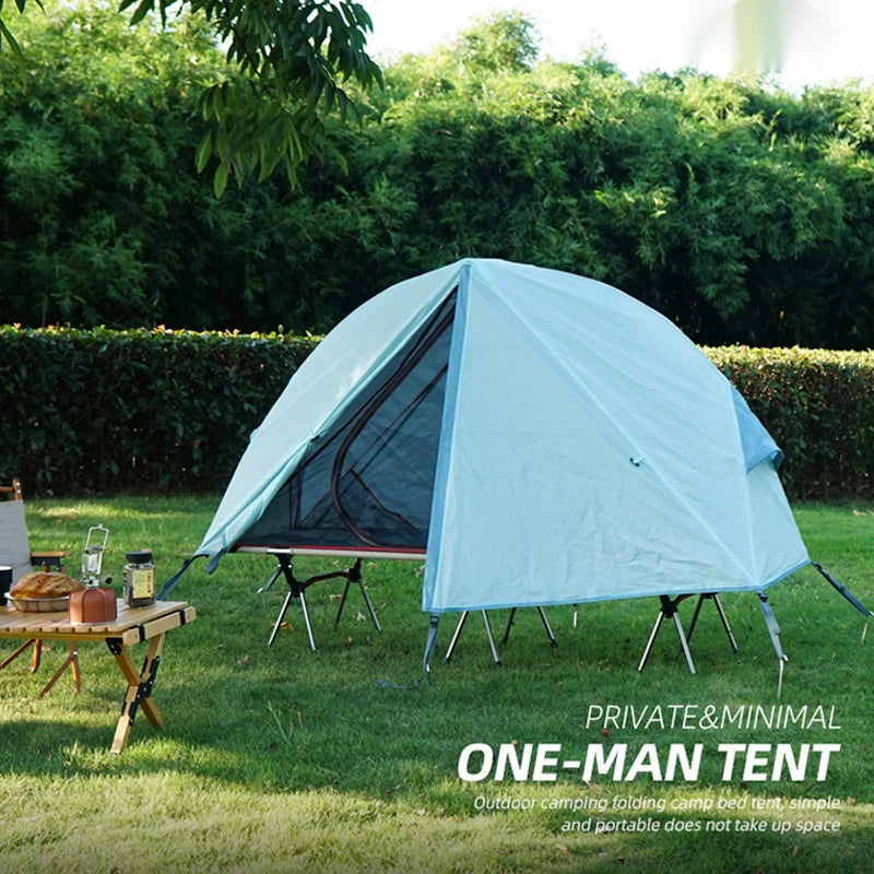 Outdoor Camping Tent, Foldable Bunk Bed Tent, Portable Single Person Marching Bed Tent, Mosquito Proof Beach Tent, Hiking Tent