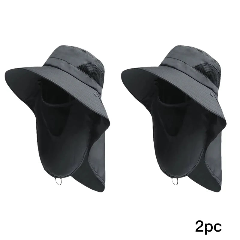 Summer Sun Hats, Outdoor Fishing Hats, Men's And Women's Camping Visors, Bucket Hats, Neck Flap Bucket Hats