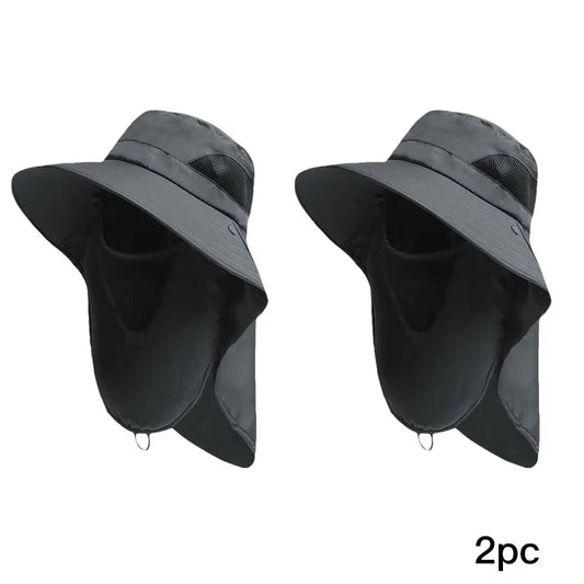 Summer Sun Hats, Outdoor Fishing Hats, Men's And Women's Camping Visors, Bucket Hats, Neck Flap Bucket Hats