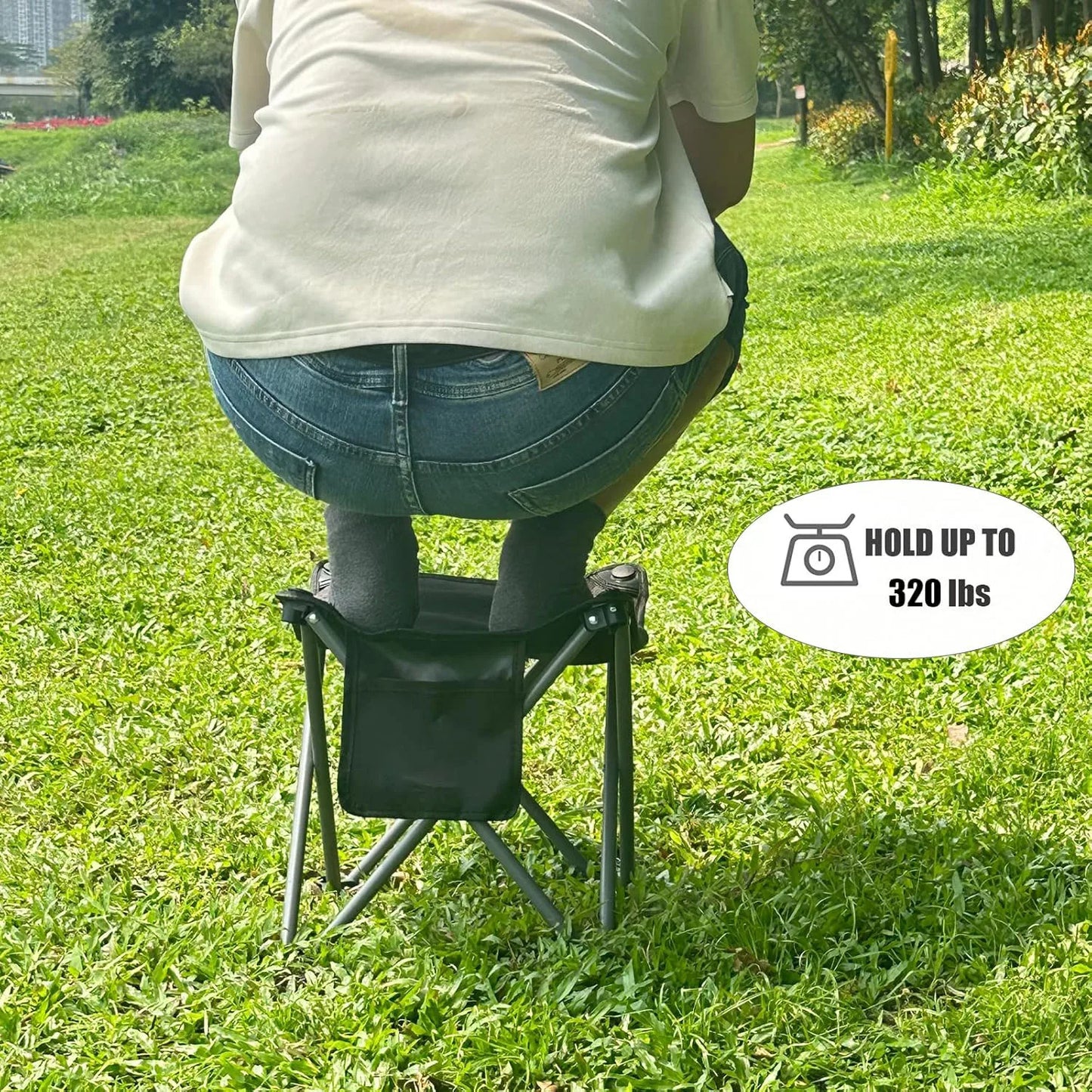 Camping stool, 13.5-inch portable folding stool, suitable for outdoor gardening and beach hiking fishing.